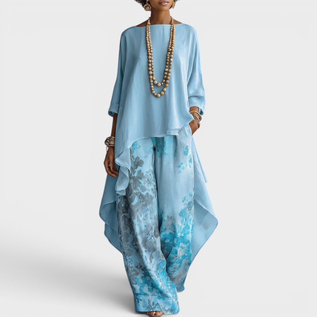 Celestine | Elegancia Fluida Conjunto de Dos Piezas