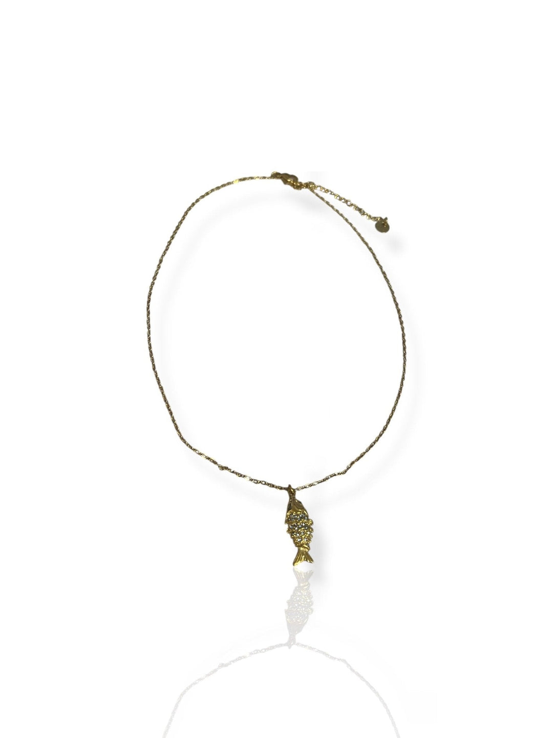 Colgante pez brillos dorado