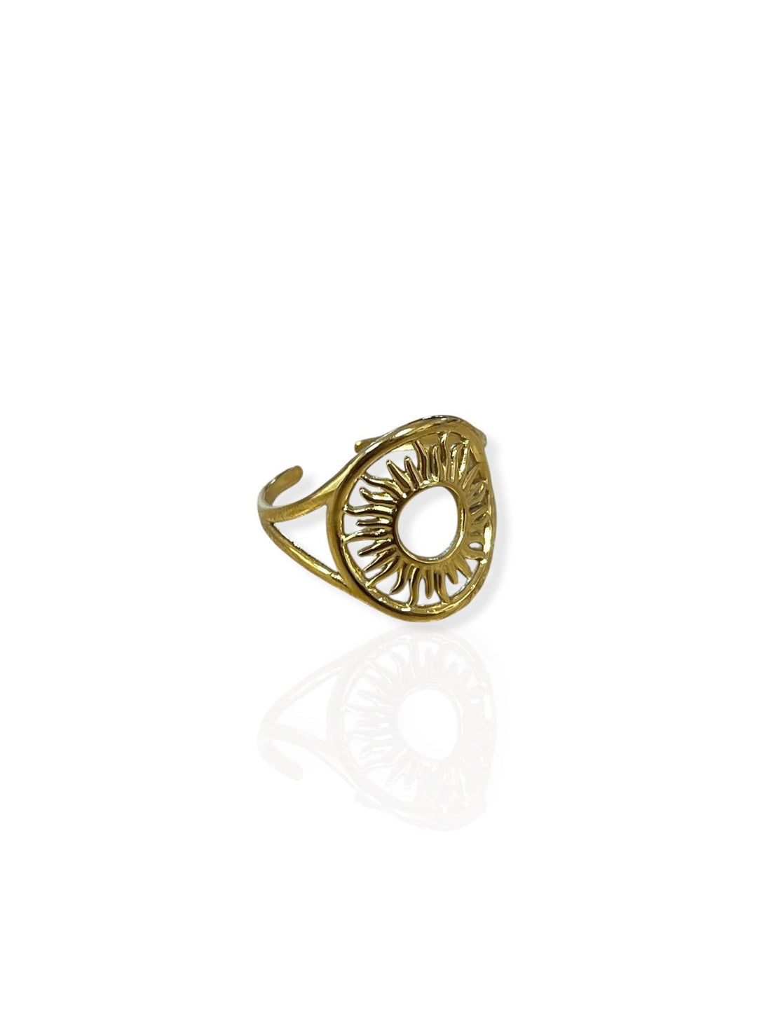 Anillo óvalo sol dorado