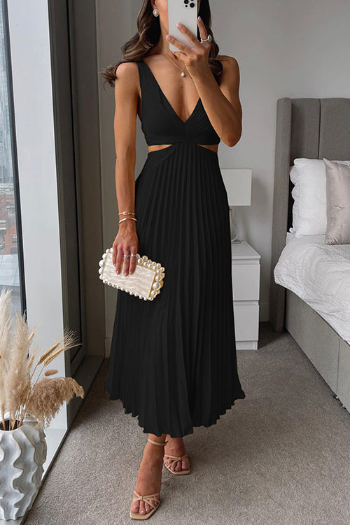 Camilla | Vestido maxi plisado
