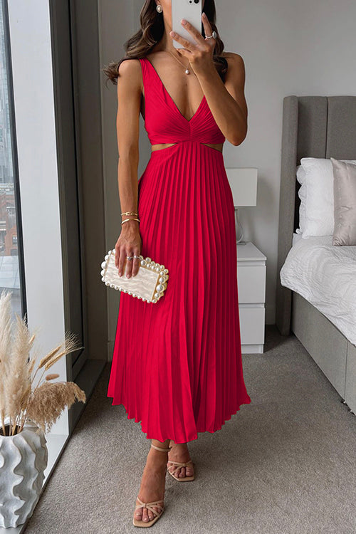 Camilla | Vestido maxi plisado