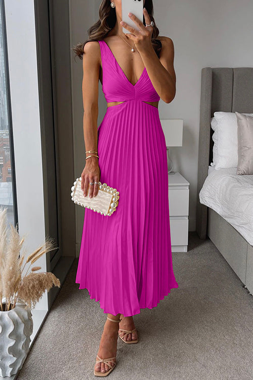 Camilla | Vestido maxi plisado