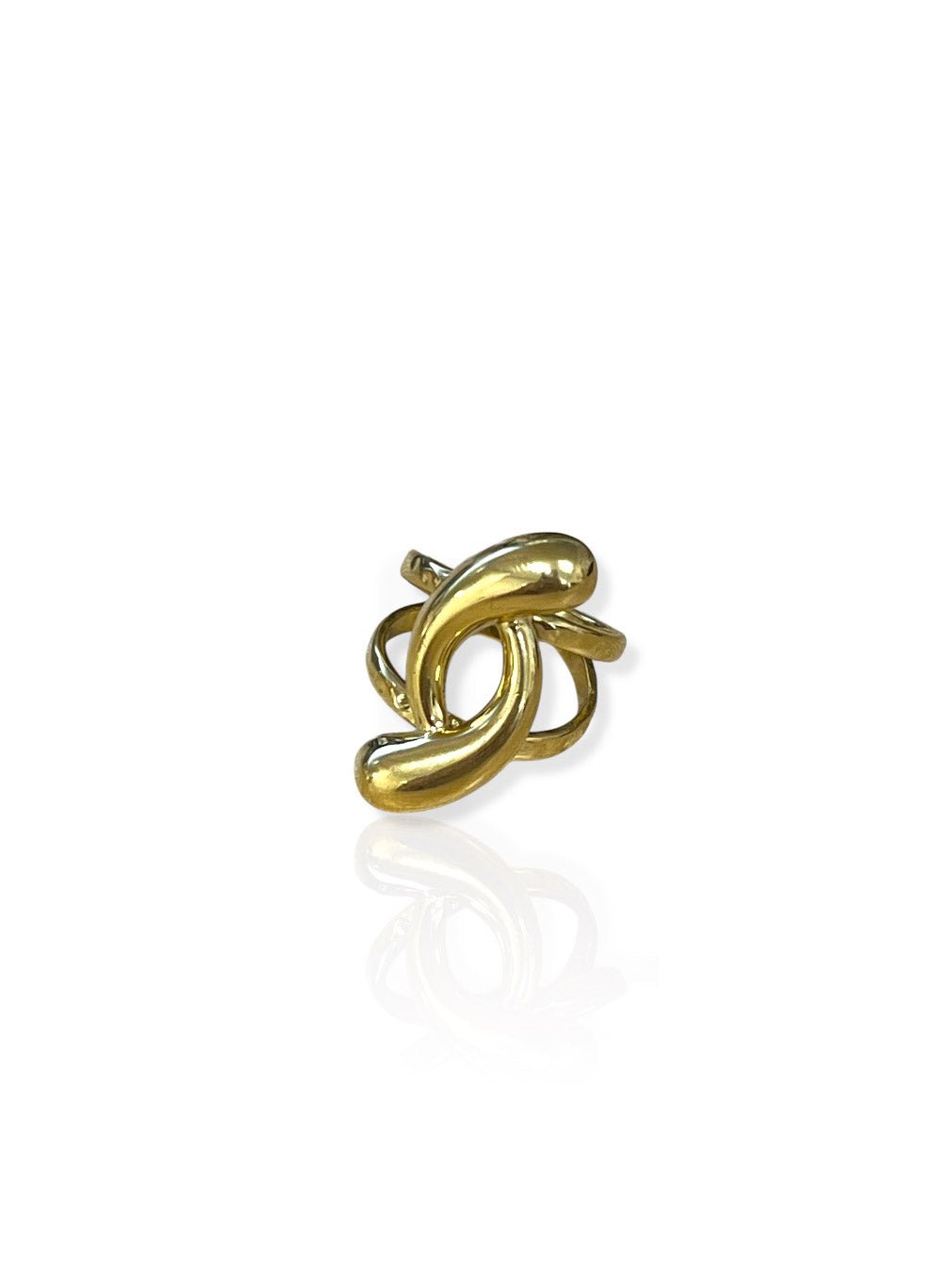 Anillo gotas cruzadas dorado