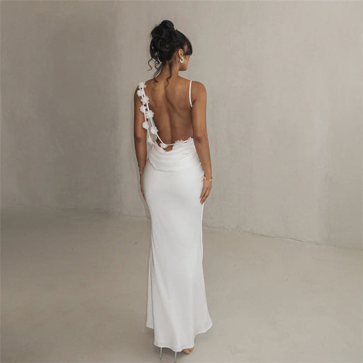 Maia | Vestido Largo Floral Sin Espalda