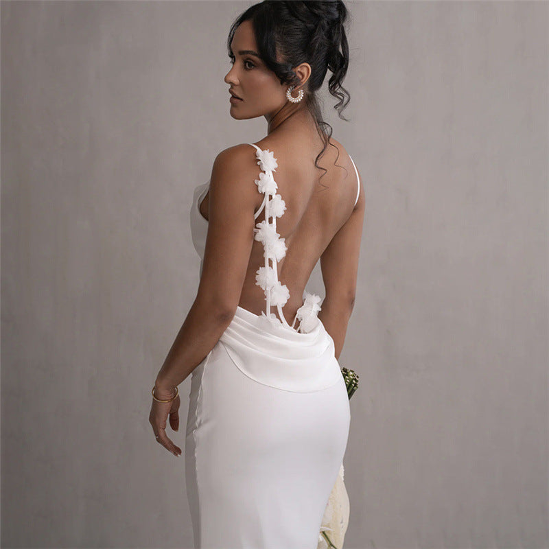 Maia | Vestido Largo Floral Sin Espalda