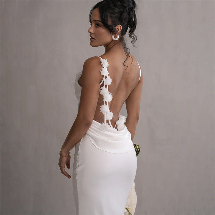 Maia | Vestido Largo Floral Sin Espalda