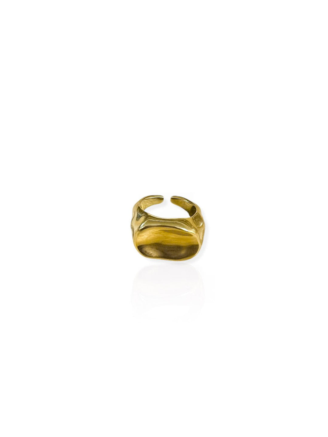 Anillo sello picado dorado