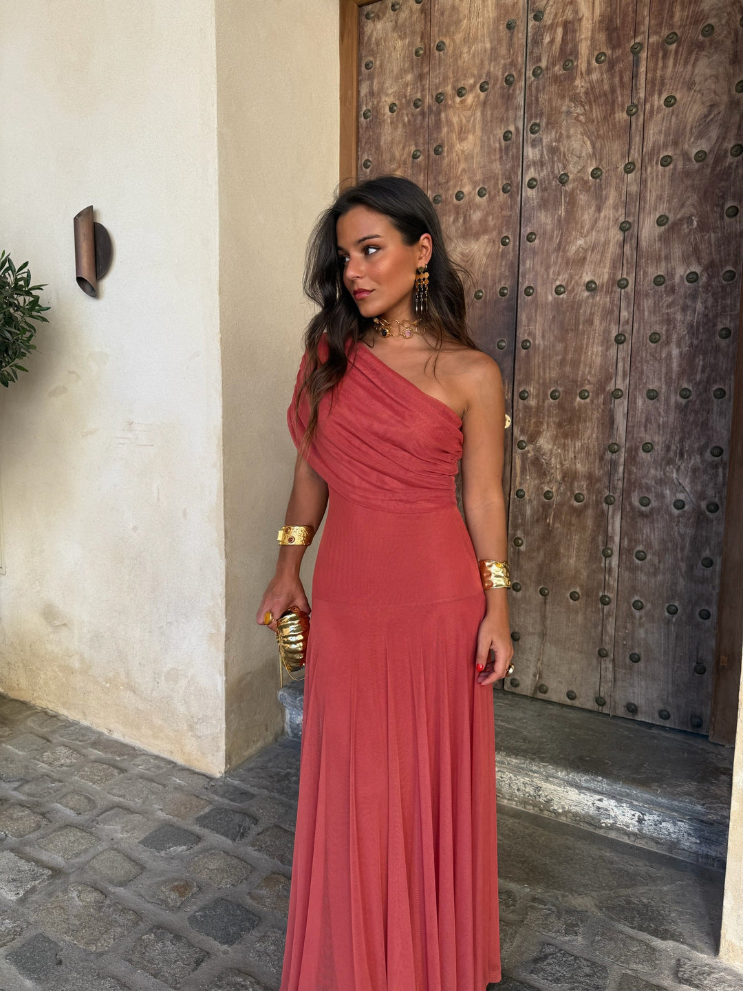 Vestido de Toledo en terracota claro