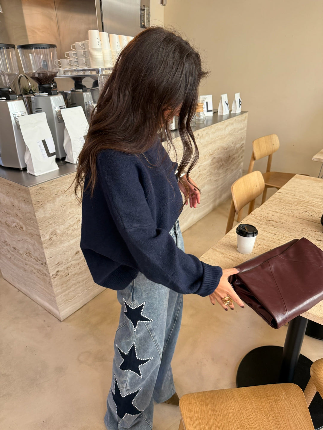 Vaquero denim con estrella negra