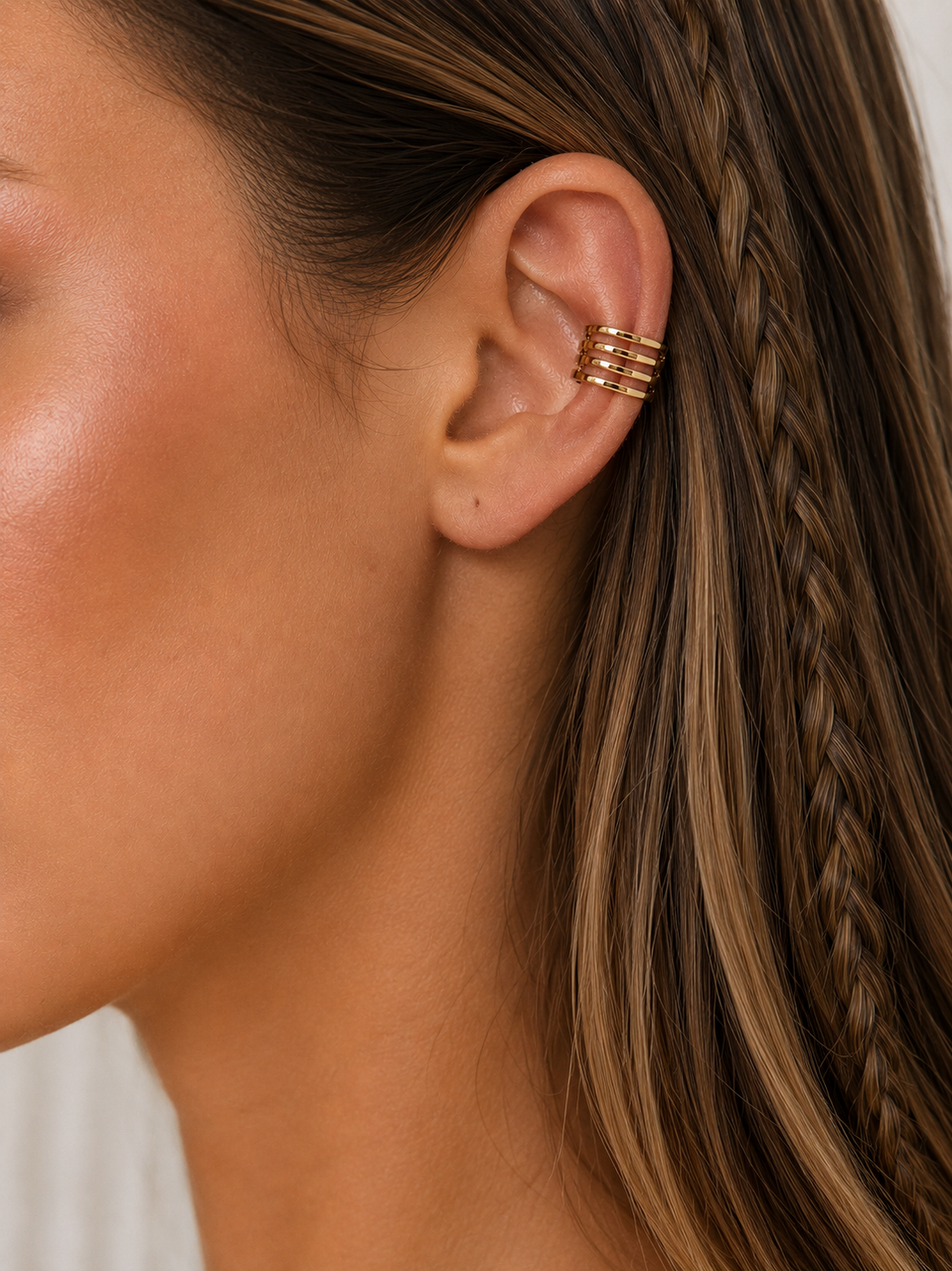 Pendiente suelto ear cuff aros dorado