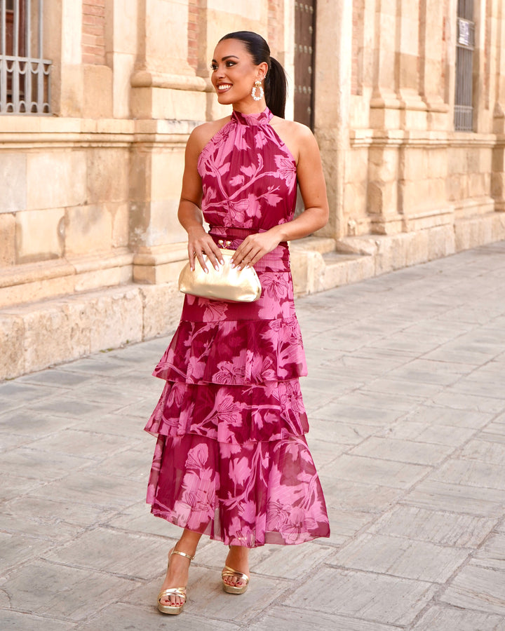 Vestido Carolina Rosa/Burdeos