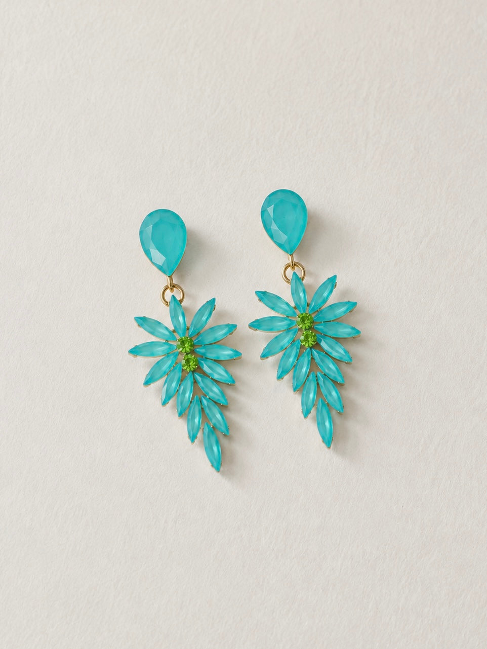 Pendientes hoja brillantes menta