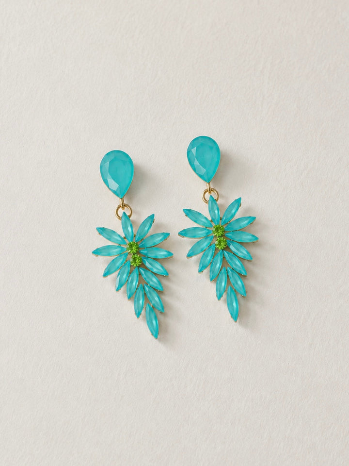 Pendientes hoja brillantes menta