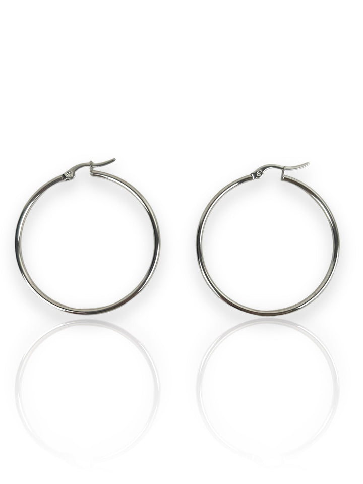 Pendientes aros plateados