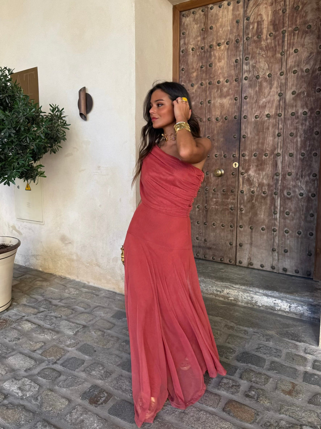 Vestido de Toledo en terracota claro