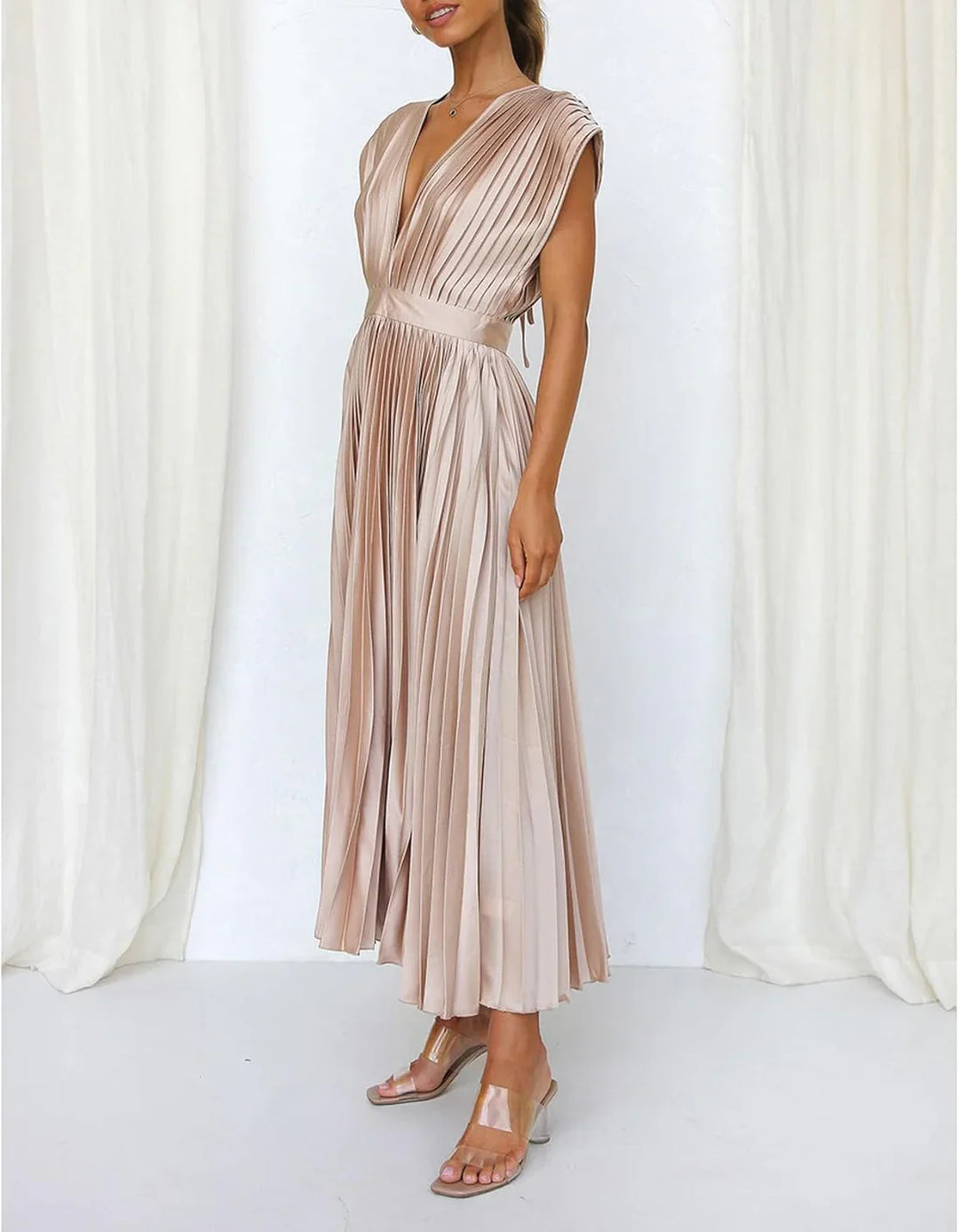 Alice | Vestido Midi Plisado