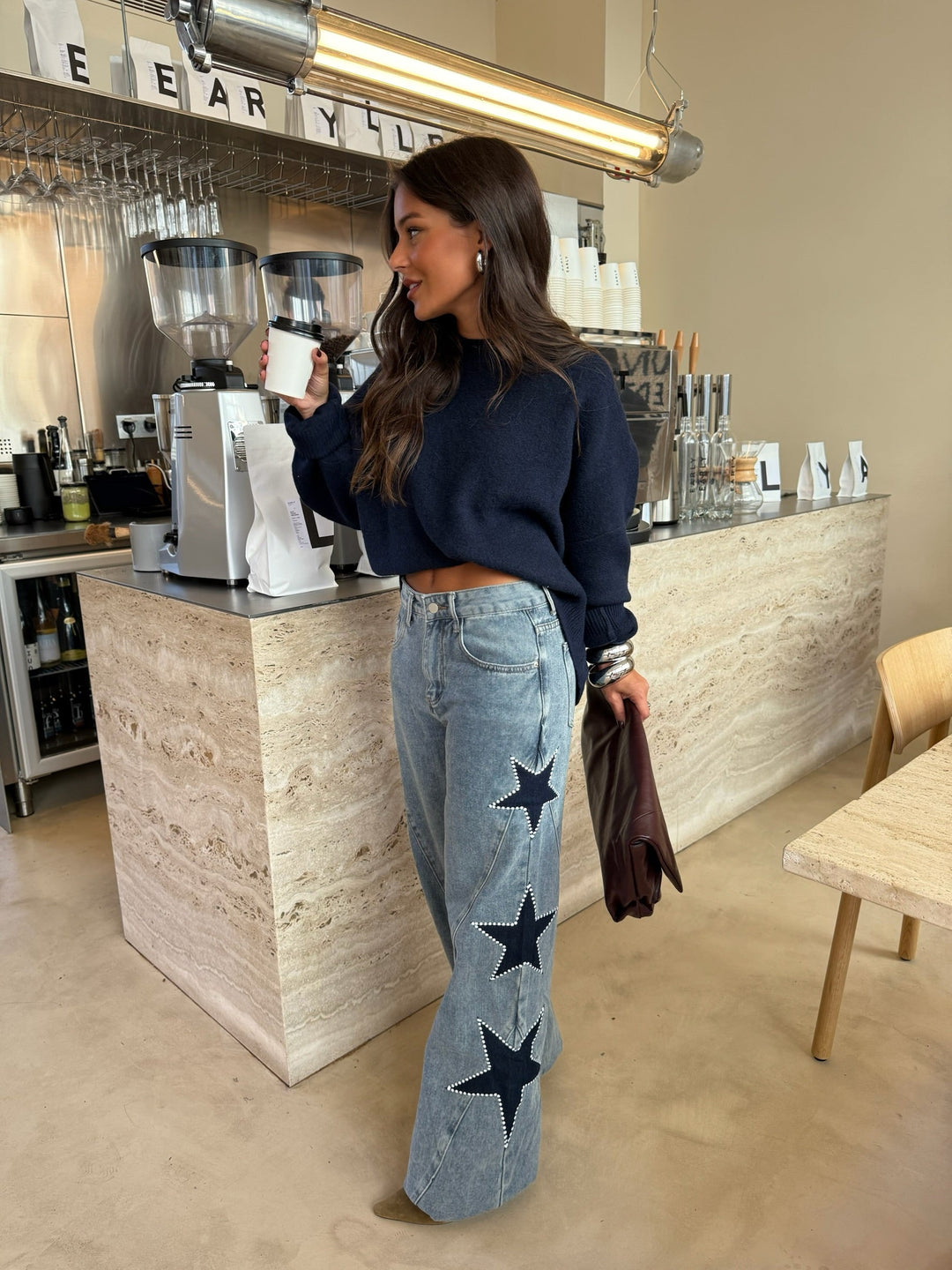 Vaquero denim con estrella negra