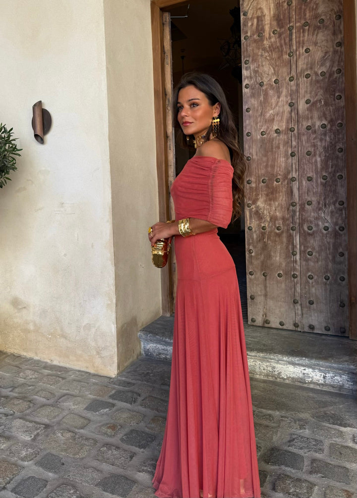 Vestido de Toledo en terracota claro