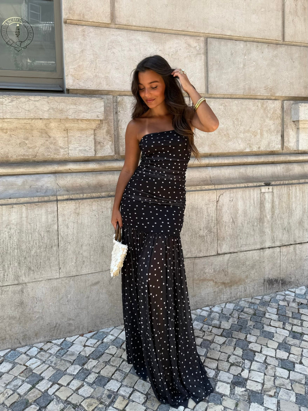 Vestido de lunares en negro