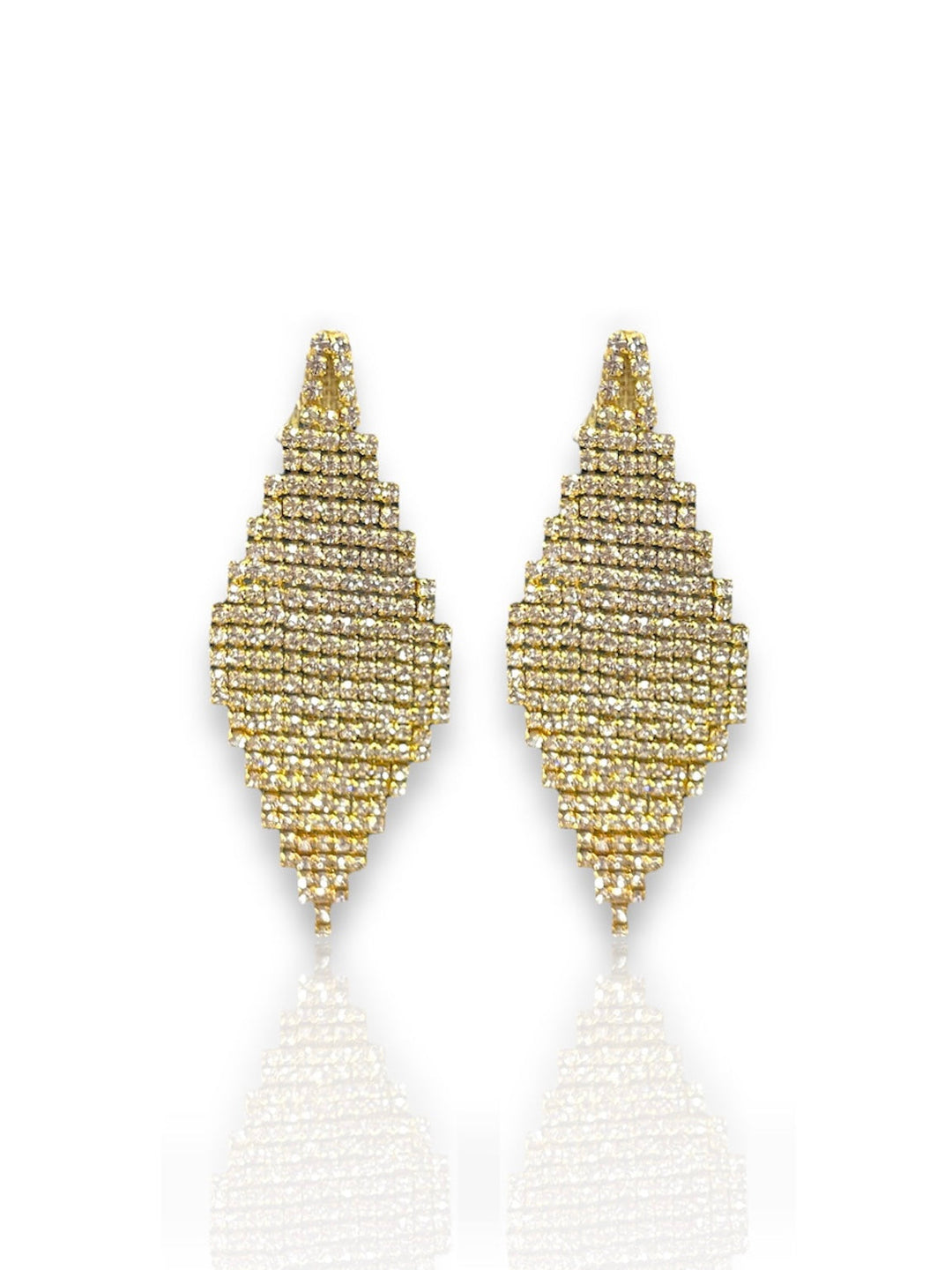 Pendientes rombos brillos dorado