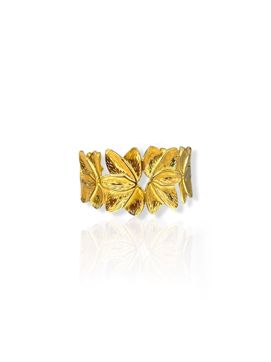 Brazalete efecto flor dorado