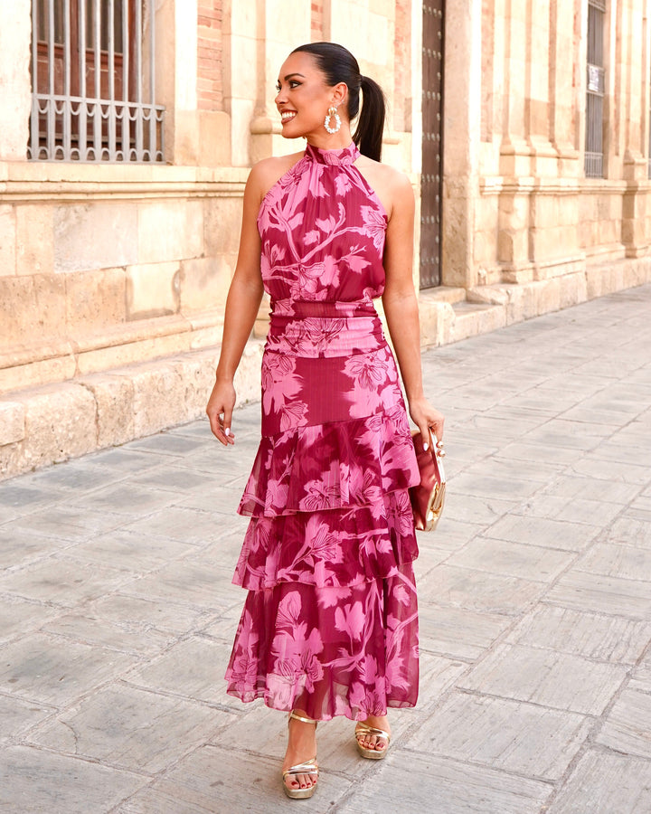 Vestido Carolina Rosa/Burdeos