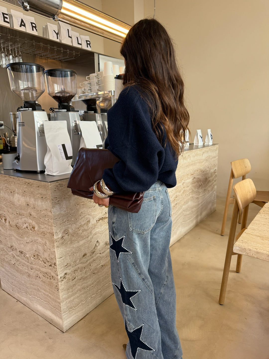 Vaquero denim con estrella negra