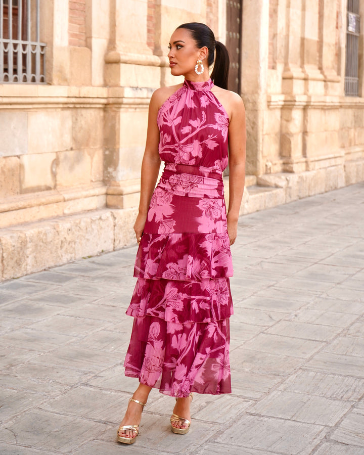 Vestido Carolina Rosa/Burdeos