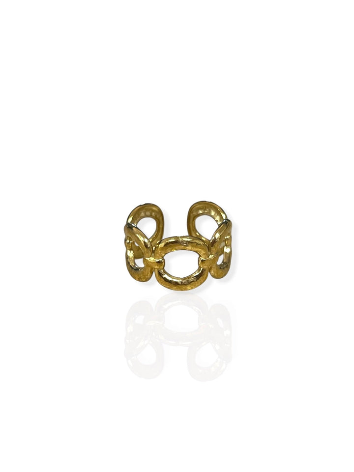 Anillo cadena entrelazada dorado