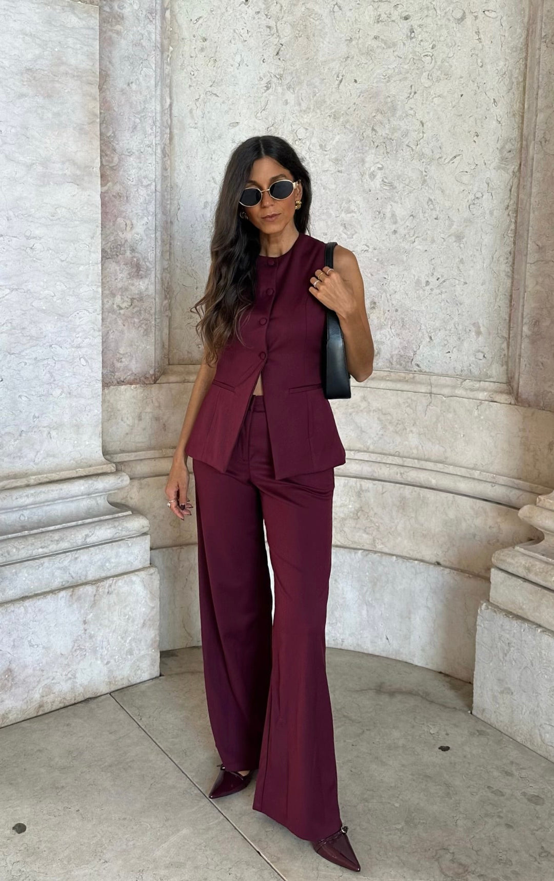 Pantalones Eva en burdeos
