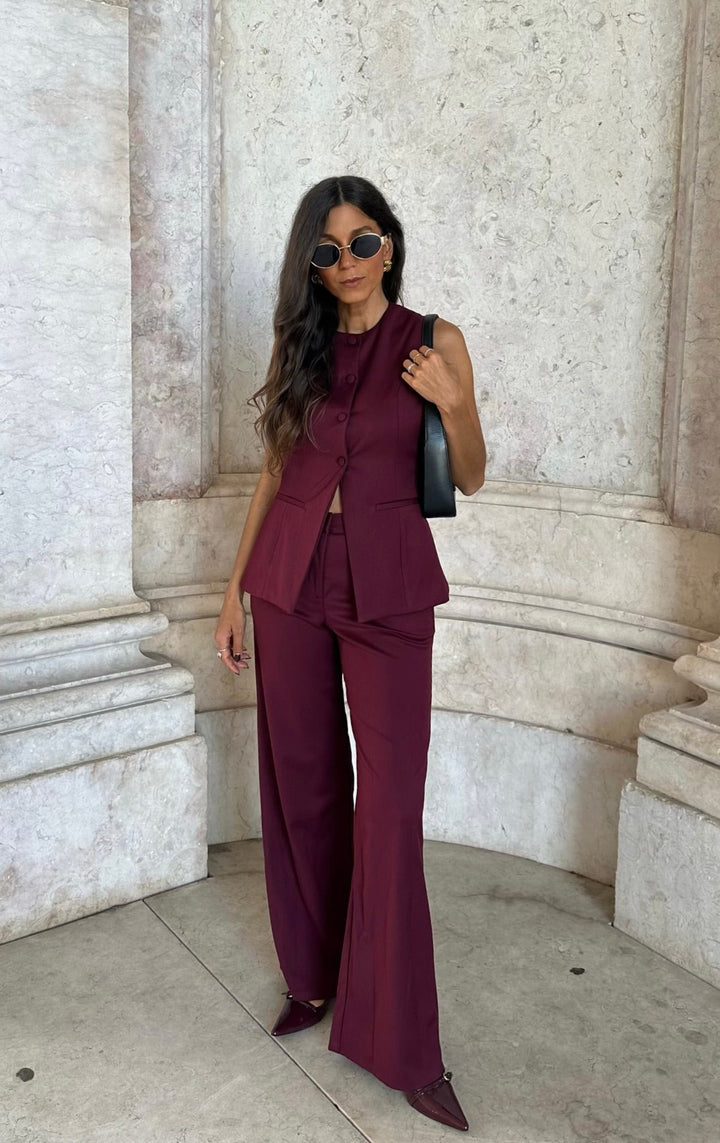 Pantalones Eva en burdeos