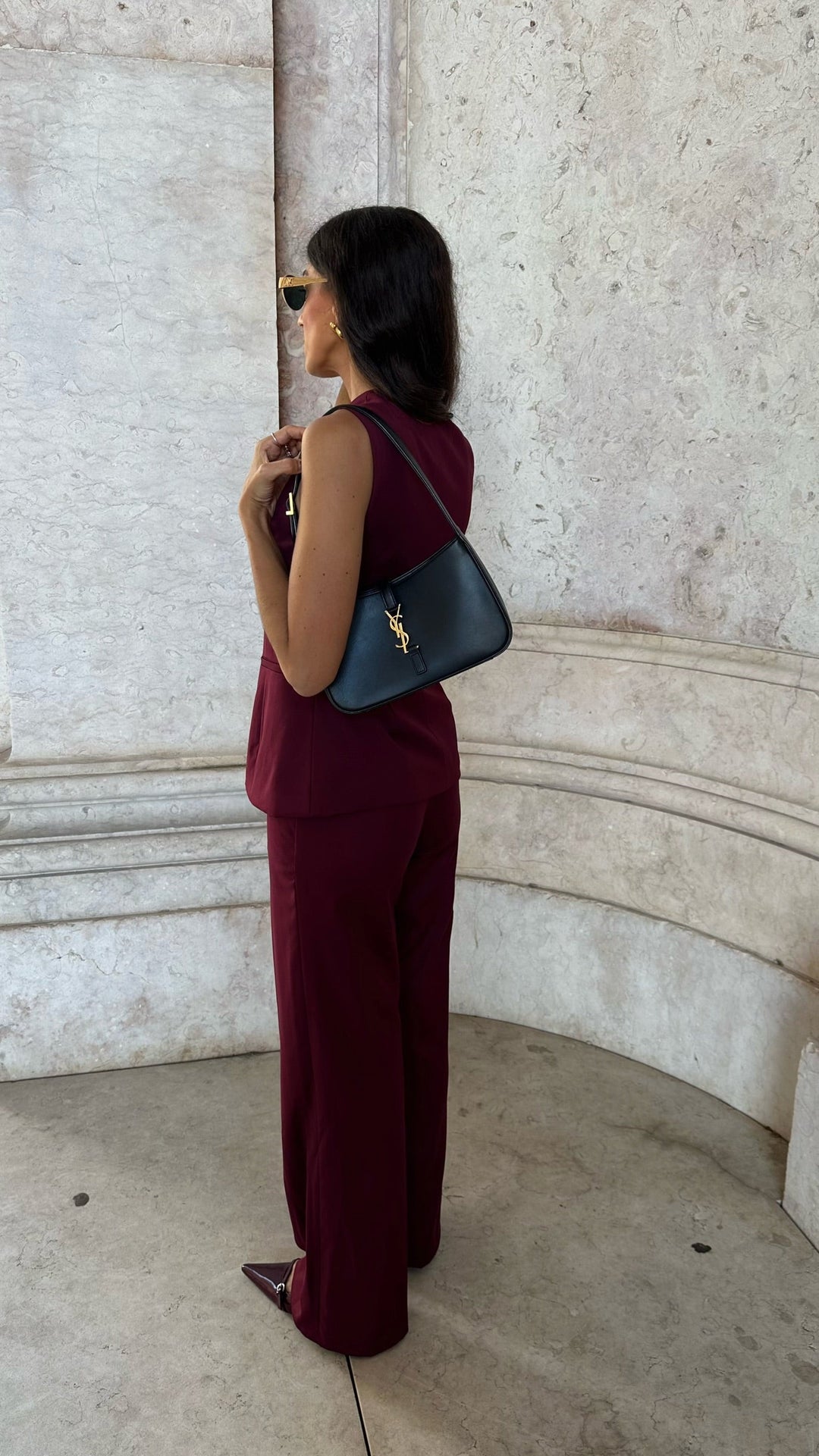 Pantalones Eva en burdeos