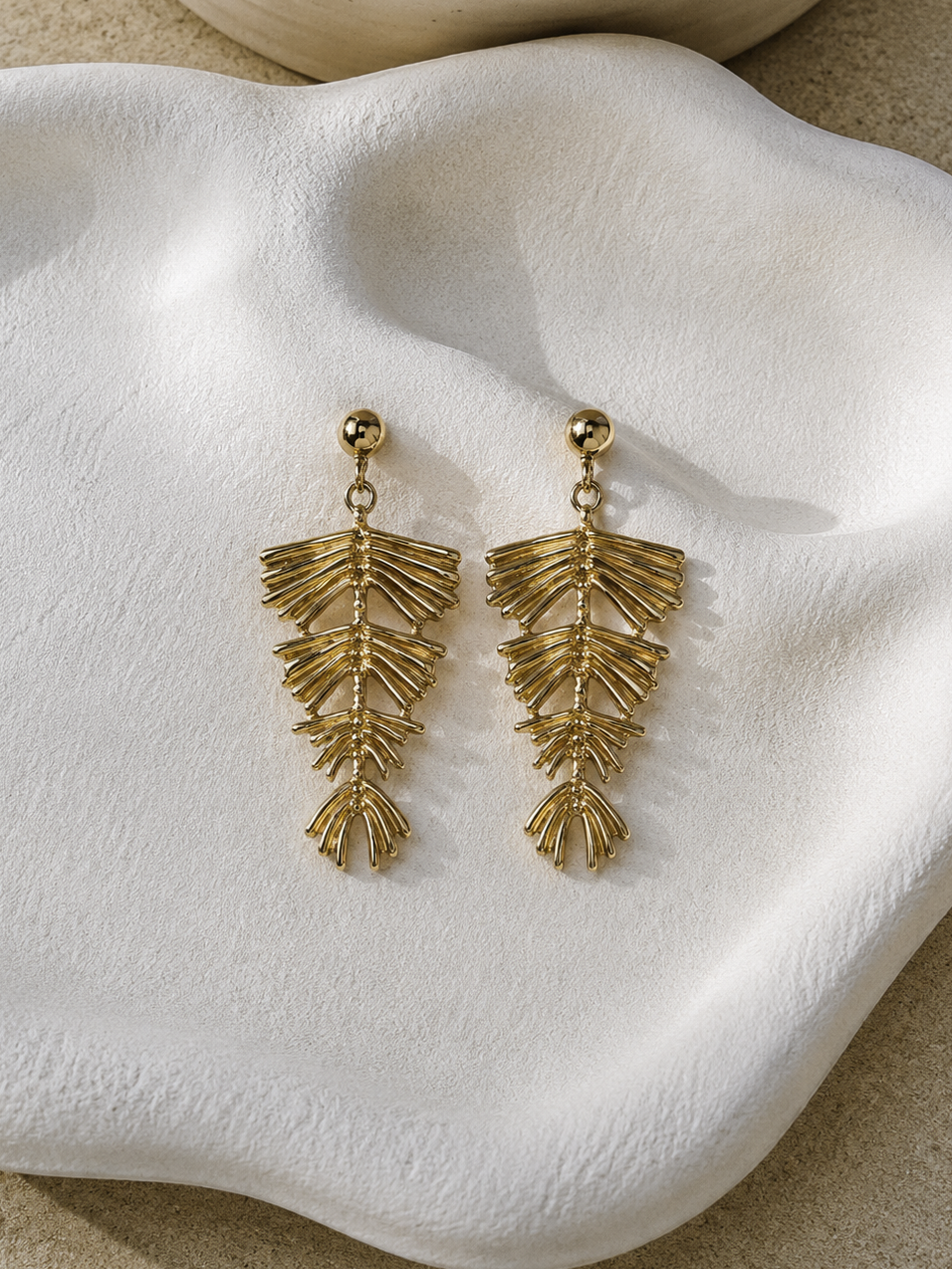 Pendientes palmera dorada