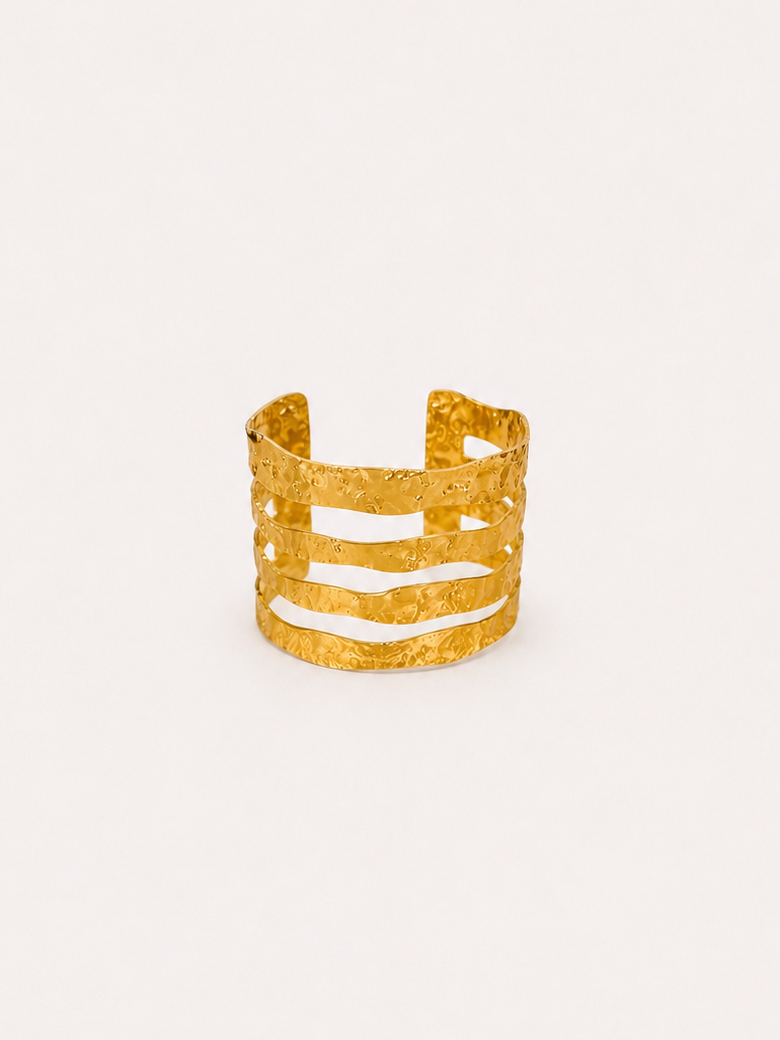Brazalete bandas picadas dorado