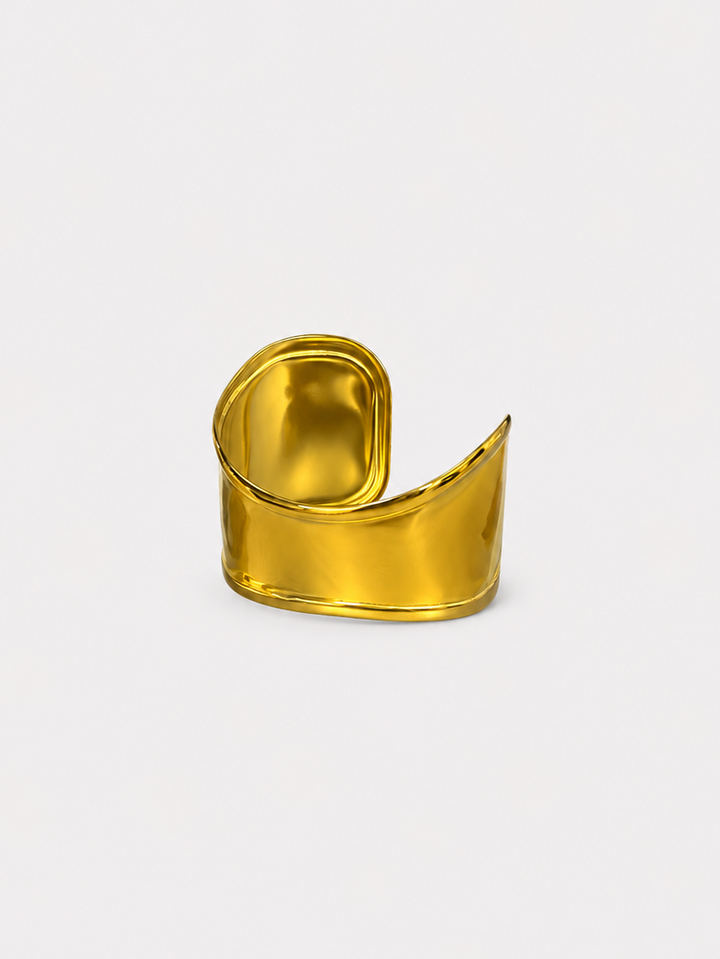 Brazalete ola asimétrico dorado