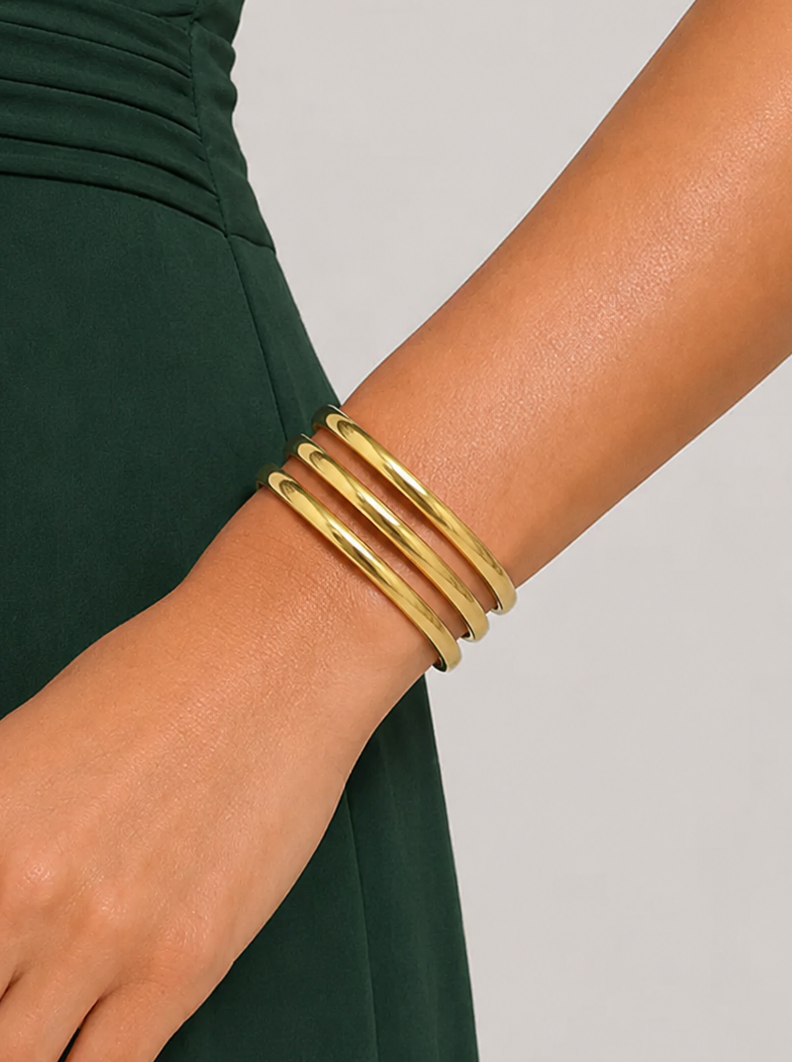Brazalete tres aros dorado