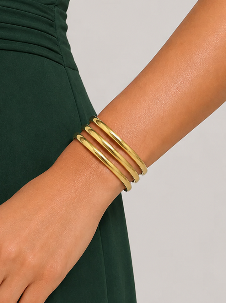 Brazalete tres aros dorado
