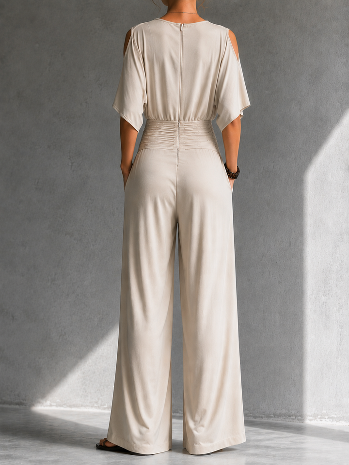 Alia | Combinación elegante con efecto cartera y piernas anchas