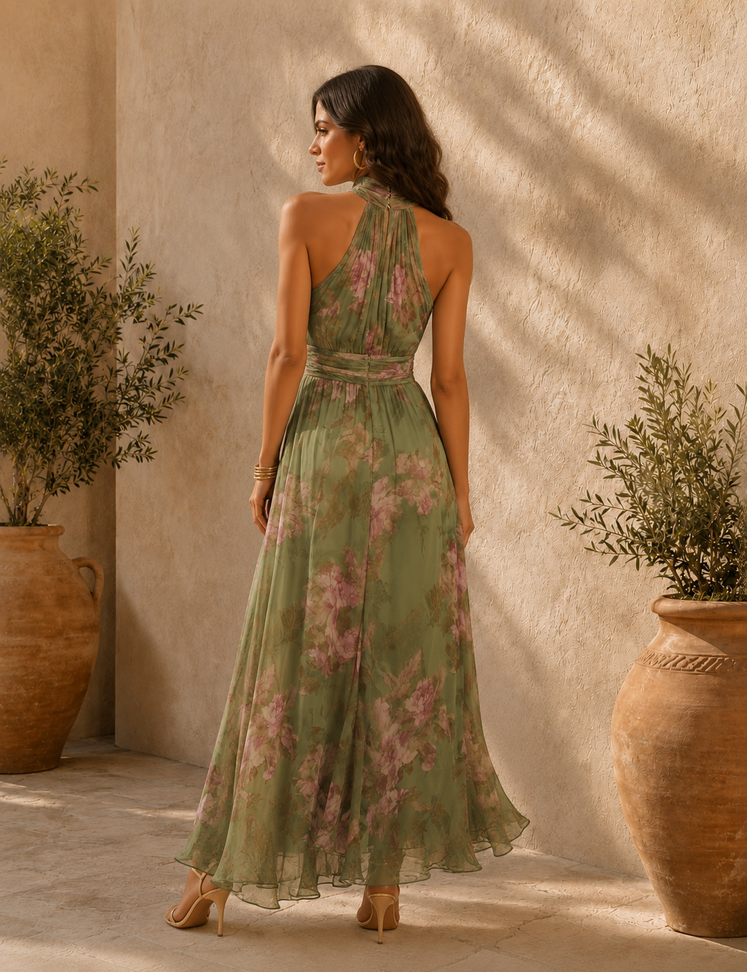 Livia | Vestido Maxi Halter Floral
