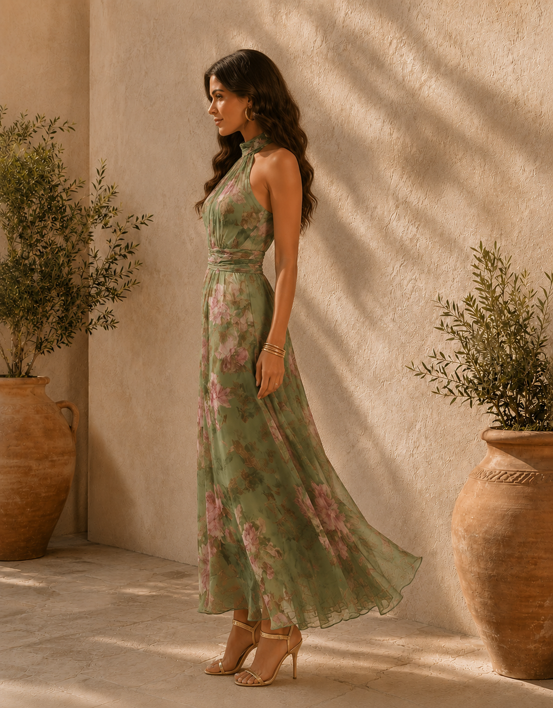 Livia | Vestido Maxi Halter Floral