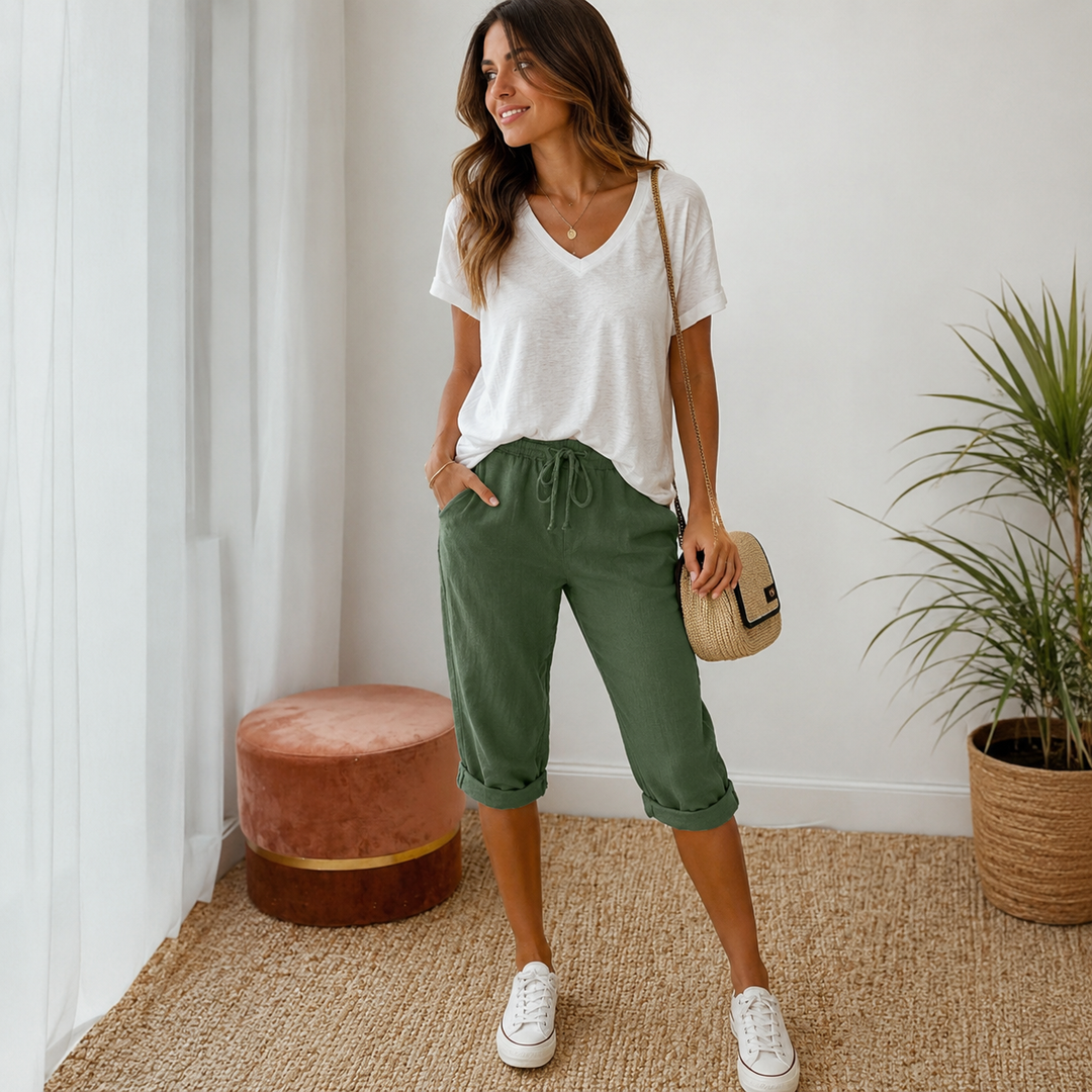 Andrea® | Shorts de mujer de algodón y lino