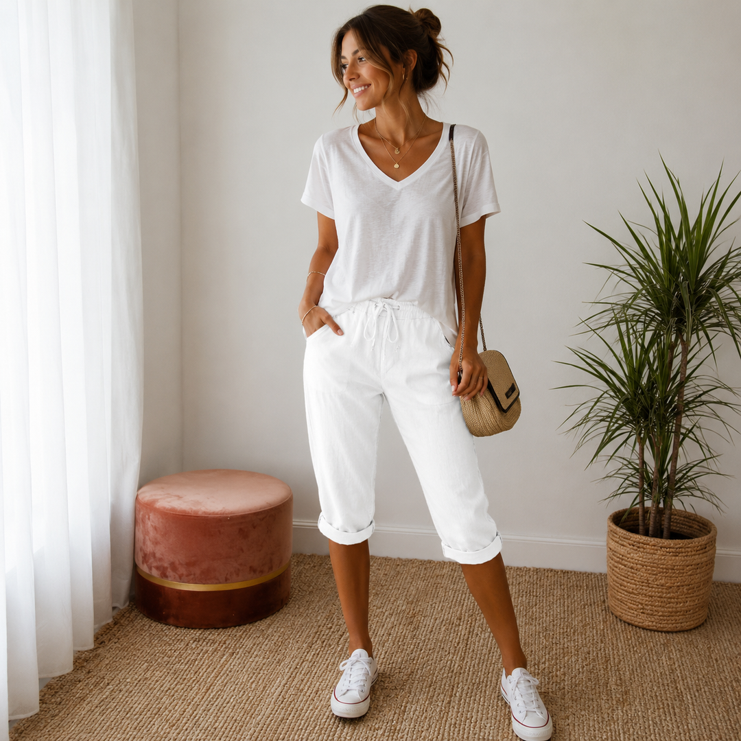 Andrea® | Shorts de mujer de algodón y lino