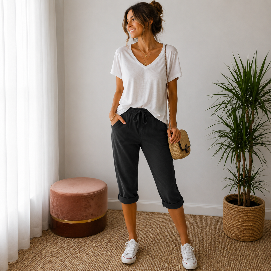 Andrea® | Shorts de mujer de algodón y lino