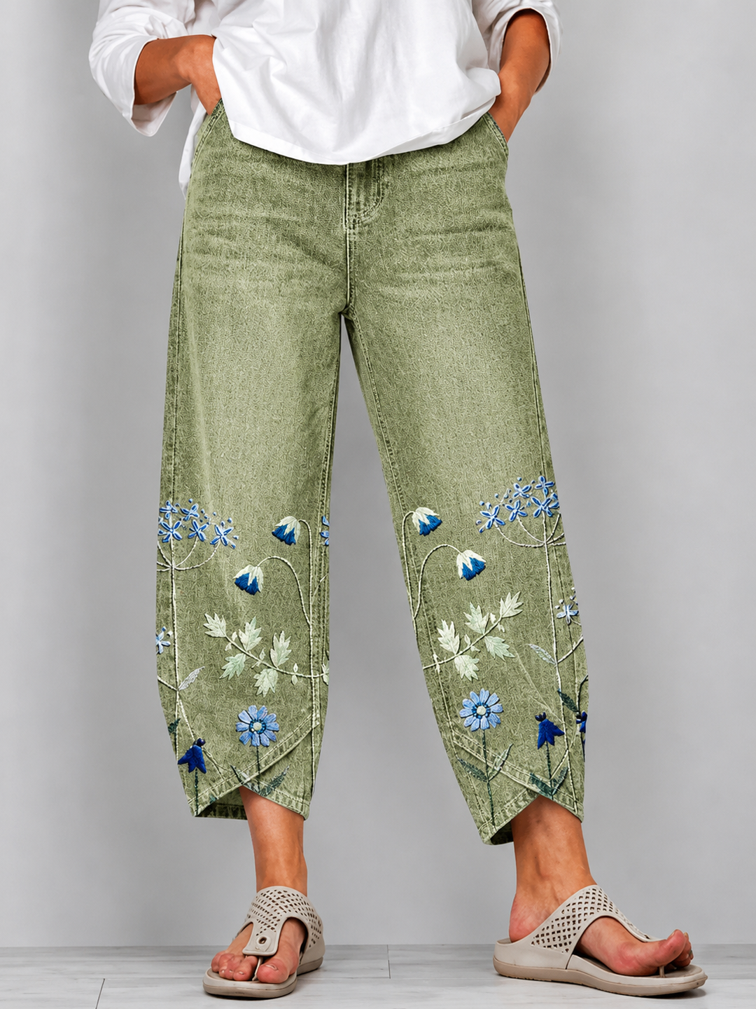 Aven | Pantalones Bordados Casual