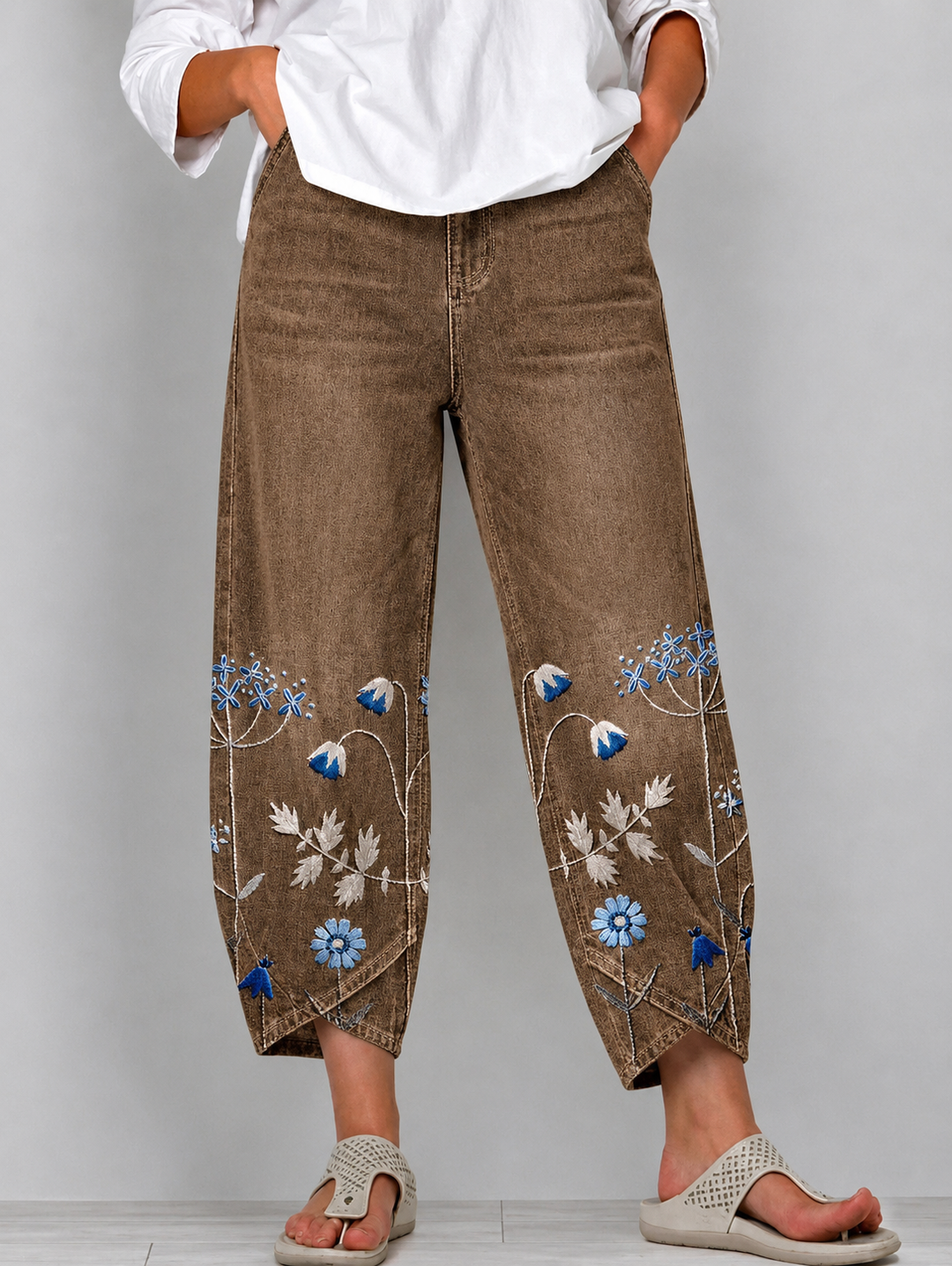 Aven | Pantalones Bordados Casual