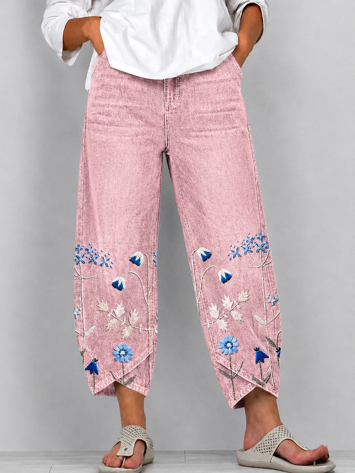 Aven | Pantalones Bordados Casual