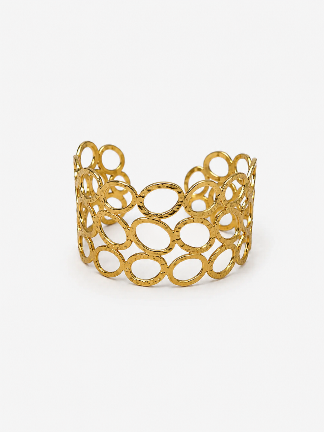Brazalete óvalos picados dorado