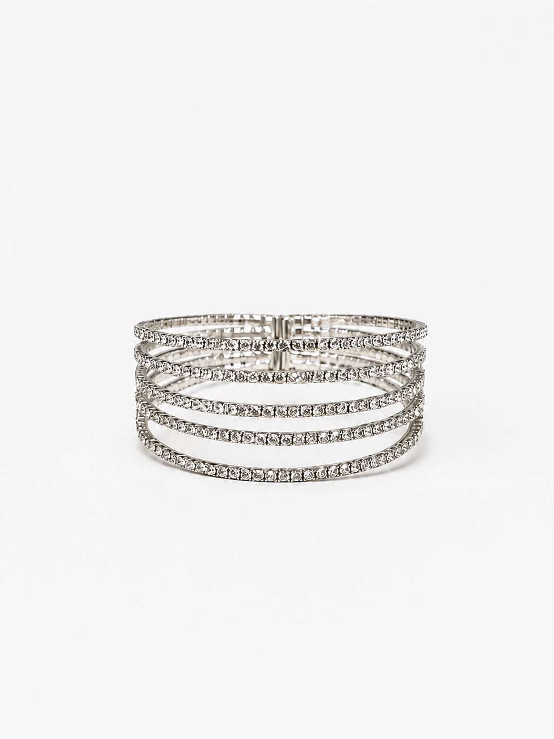 Brazalete aros brillos plata