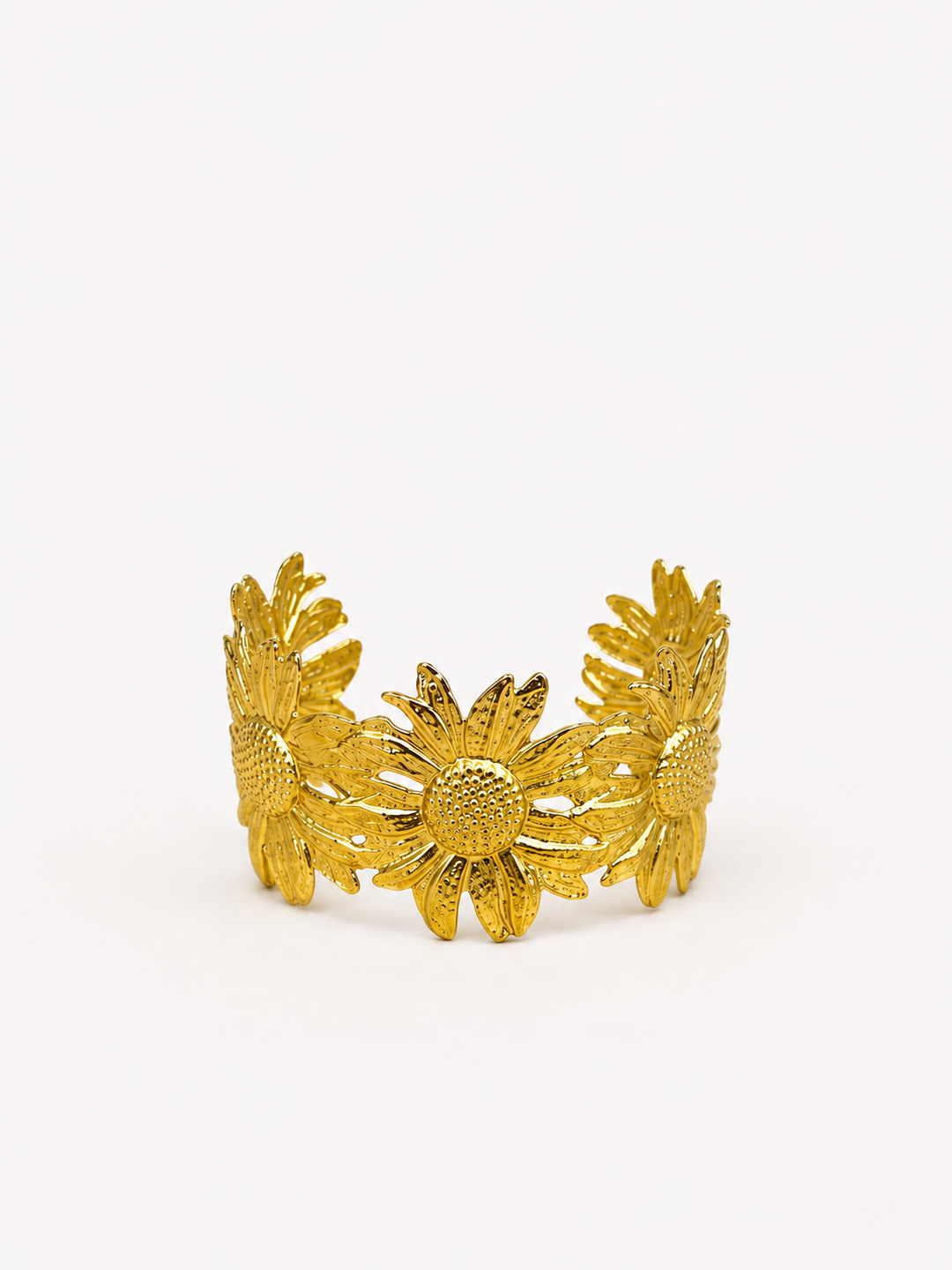 Brazalete flor picada dorado