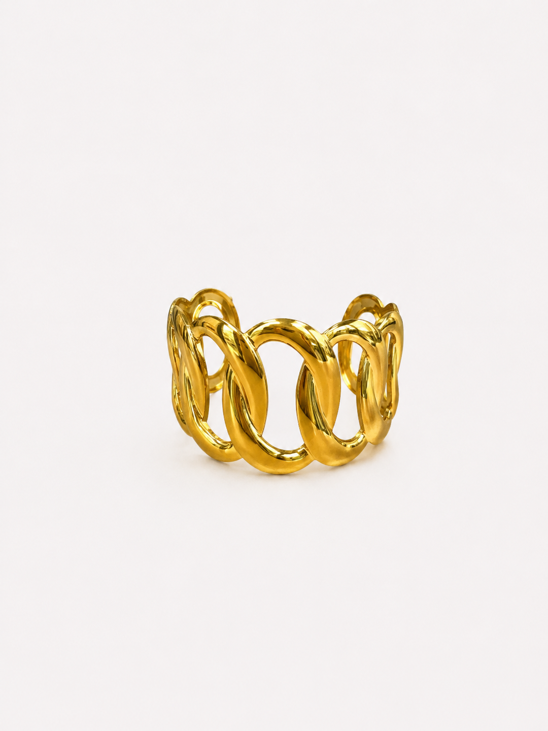 Brazalete aros entrelazados dorado